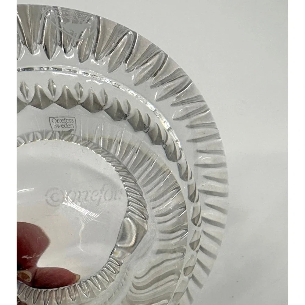 Orrefors Sweden Crystal Corona Votive Candle Holder Lars Hellsten 4